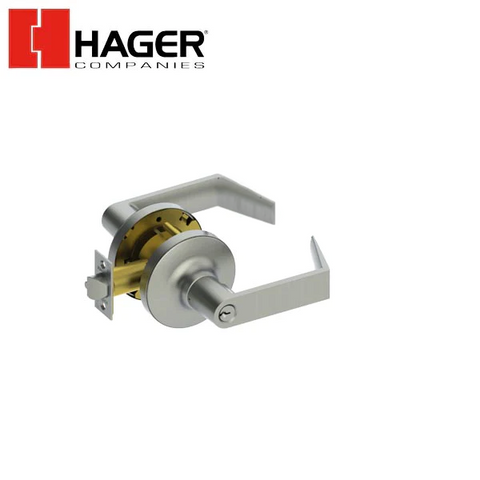 Hager - 3480 - Lever - Storeroom - 2-3/4" - Satin Chrome - Optional Lever - Optional Keyway