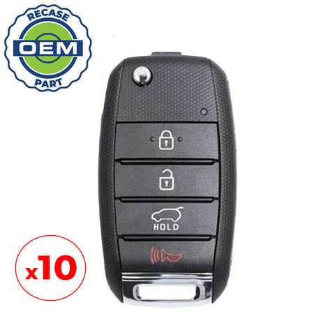 10 x 2015-2019 Kia Sedona / 4-Button Flip Key / PN: 95430-A9100 / TQ8-RKE-4F19 (OEM Recase)