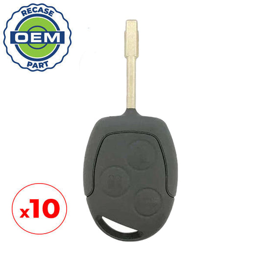 10 x 2010-2017 Ford Transit Connect Fiesta / 3-Button Remote Head Key / PN: 164-R8042 / KR55WK47899 (OEM Recase)