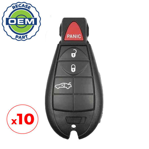 10 x 2008-2010 Dodge Charger Challenger Magnum / 4-Button Fobik Key / PN: 05026886AJ / IYZ-C01C (OEM Recase)