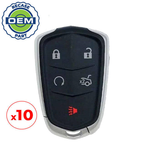 10 x 2016-2019 Cadillac ATS CTS XTS / 5-Button Smart Key / PN: 13544034 / HYQ2AB (OEM Recase)