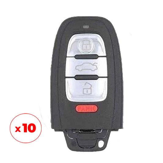 10 x 2008-2012 Audi / 4-Button Smart Key / PN: 8T0959754A / IYZFBSB802 (OEM Recase)