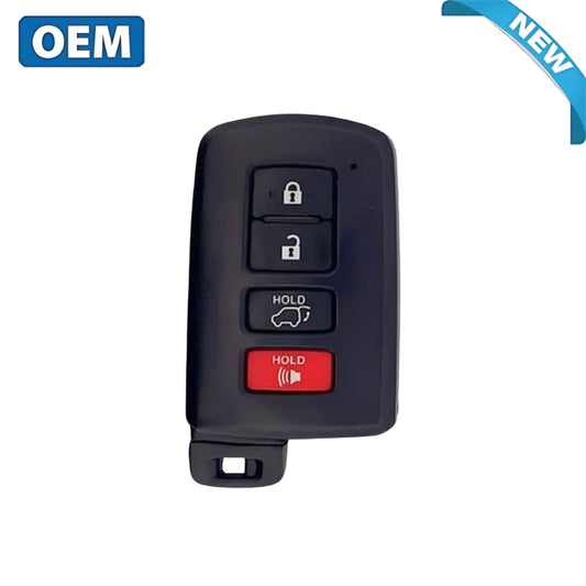 Front view of Toyota 4-button proximity smart key OEM 89904-0C040