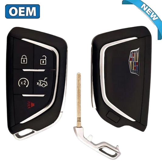 Front view of OEM Cadillac CT5 Smart Key for 2022-2024 models with 5-button design.