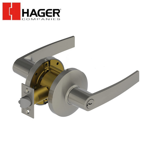 Hager - 3480 - Lever - Storeroom - 2-3/4" - Satin Chrome - Optional Lever - Optional Keyway