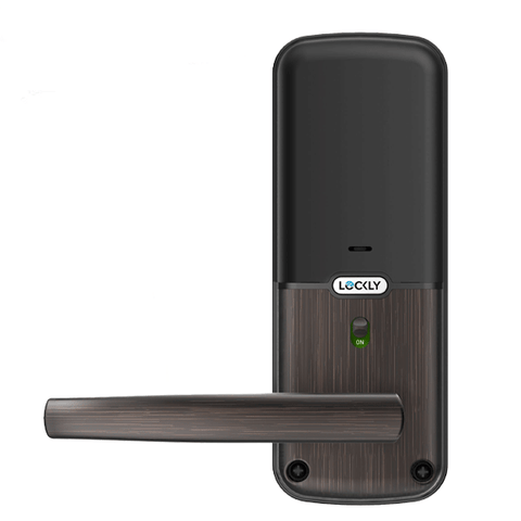 Lockly - PGD628FVB - Secure PLUS Fingerprint Biometric  Electronic Latch Lever Set - Keypad - Bluetooth App Controlled - Venetian Bronze