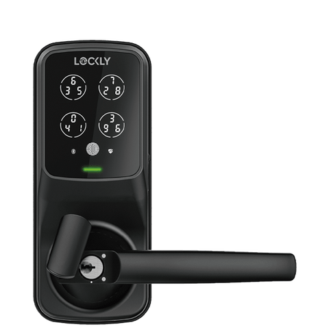 Lockly - PGD628WMB - Secure PRO Wi-Fi - Bluetooth App Controlled - Fingerprint Biometric Latch Lever Set - Includes Wi-Fi Hub - Matte Black