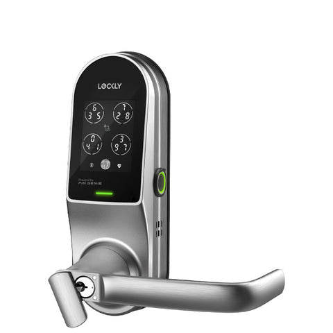 Lockly Guard - LATCH 679L -  Lever Latch Smart Lock -Wi-Fi-Bluetooth App Controlled - Fingerprint Reader -  Touchscreen Keypad - Key Override - Mifare RFID - Optional Finish