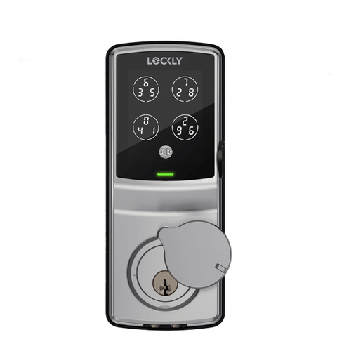 Lockly - PGD728FSN - Secure PLUS Fingerprint Biometric  Electronic Deadbolt - Keypad-Bluetooth App Controlled - Satin Nickel