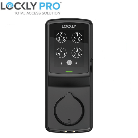 Lockly - PGD728WMB - Secure PRO Wi-Fi - Bluetooth App Controlled - Fingerprint Biometric Electronic Deadbolt - Includes Wi-Fi Hub - Matte Black