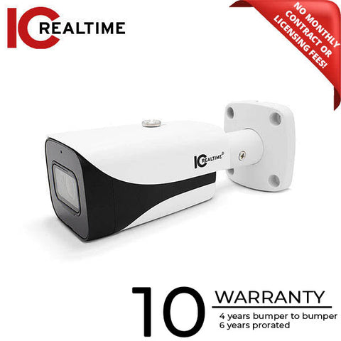 IC Realtime - AVS-4KB8012-IR / MP HD-AVS Indoor/Outdoor Mid Size Bullet Camera / Fixed 2.8mm Lens (110°) / 130 Feet Smart IR / Built-In Mic / 12VDC