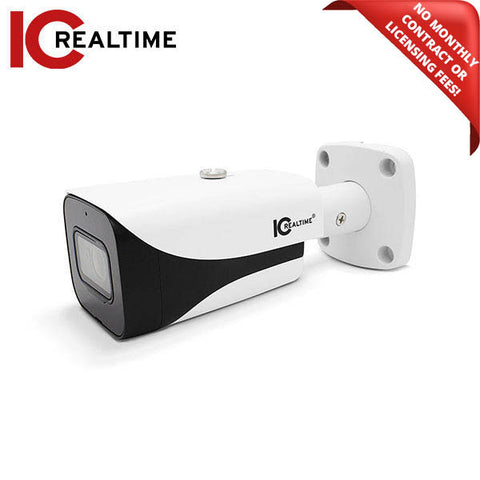 IC Realtime - AVS-4KB8012-IR / MP HD-AVS Indoor/Outdoor Mid Size Bullet Camera / Fixed 2.8mm Lens (110°) / 130 Feet Smart IR / Built-In Mic / 12VDC