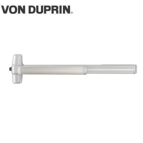 Von Duprin - QEL99EO-3-26D - Rim Exit Device - Quiet Electronic Latch Retraction - Exit Only - Less Trim - Satin Chrome - Compatible with Metal or Wood Doors