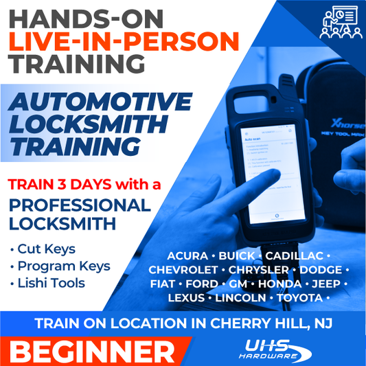 Beginner Automotive Locksmith Training - Hands-On In-Person Training - 3 Days  (Mon thru Fri) - By Appt