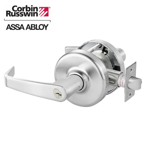 Corbin Russwin - CL3851 - 2-3/4” Standard Backset - H6 Keyway - New Port Lever - Satin Chrome - Entrance - Grade 2