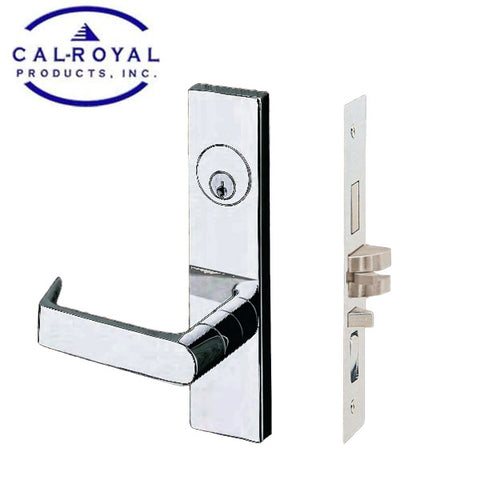 Cal-Royal - NM8050 - NM Series Mortise Lock - Heavy Duty - Office/Entrance Function - SE Escutcheon - 2 3/4" Backset - Satin Chrome - Fired Rated - Grade 1