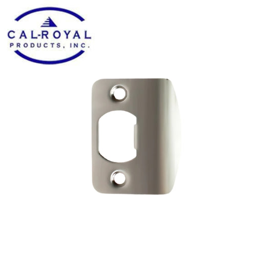 Cal-Royal FLS-US26D round corner full lip strike plate with mounting screws