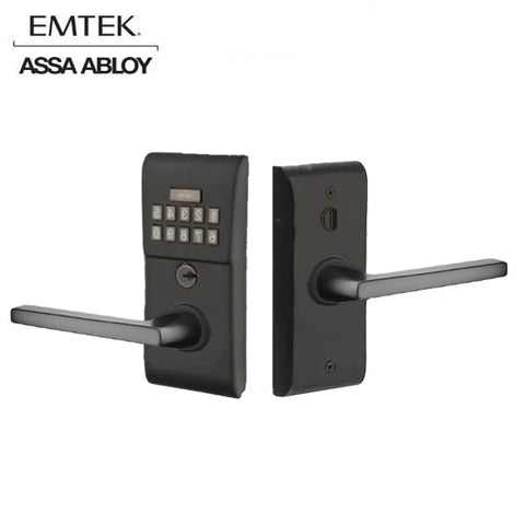 EMTEK - E2020 - Electronic Keypad Leverset - Helios Lever - RH - Up to 20  User Codes - Flat Black – UHS Hardware