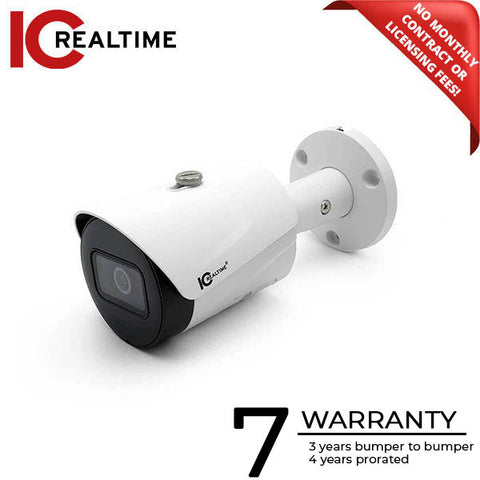 IC Realtime - IPEG-B20F-IRW2 / 2MP IP Indoor/Outdoor Small Size Bullet Camera / Fixed 2.8mm Lens (110°) / Starlight / 98 Feet IR / PoE Capable