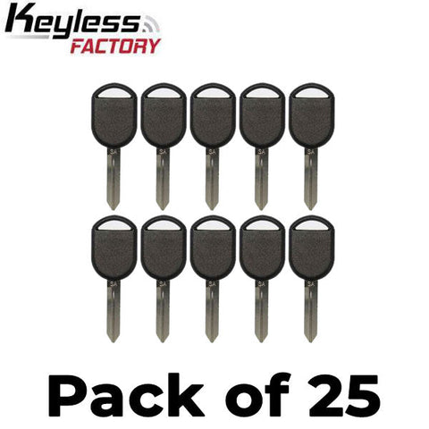 25 x 2000-2017 Ford -  H92 / H84 / Transponder Key (4D63 80 Bit Chip) (AFTERMARKET) (Bundle of 25)