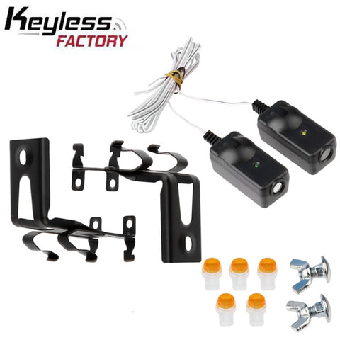 KeylessFactory - Garage Door Safety Sensors Kit - 1 Door Kit - 2 Safety Sensors - Compatible with Liftmaster Sears Chamberlain Craftsman