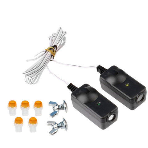 KeylessFactory - Garage Door Safety Sensor Beam Eyes - 1 Door Kit - 2 Safety Sensors - Compatible with Sears Chamberlain Craftsman