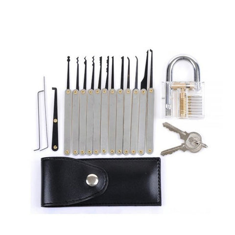 KLOM - Lock Picks Set - Transparent Practice Padlock Bundle - 12 Pieces