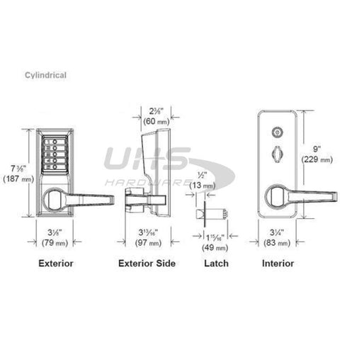 Simplex Pushbutton Mortise Lock w/ Lever Combination Entry-LFIC Schlage-Passage-Lockout-Deadbolt Bright Brass LH