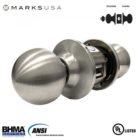 Marks USA - 210RF - 10 LINE Commercial Knob Set - SFIC -  2 3/8" Backset - 32D - Satin Stainless Steel - Storeroom - Grade 2