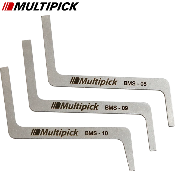 Multipick Dimple Pin Tension Wrench Set (MP-MP3BMS-SET) - 3-piece precision tool set for dimple lock picking