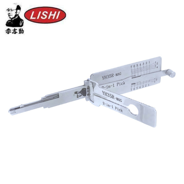 Original Lishi YH35R-MAG 2-in-1 pick and decoder in stainless steel finish