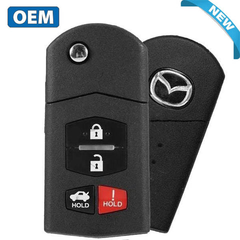 2006-2015 Mazda / 4-Button Flip Key / PN: BBM4-67-5RY / BGBX1T478SKE125-01 (OEM)