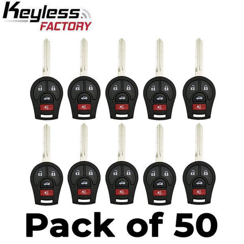 50 x 2003-2019 Nissan / 4-Button Remote Head Key / PN: H0561-3AA0B / CWTWB1U751 / (AFTERMARKET) (Bundle of 50)