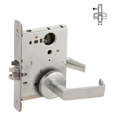 Schlage - L9080L - Mortise Lock - 06 Lever - Schlage C Keyway - Less Cylinder - Storeroom lock - Satin Chrome - Grade 1