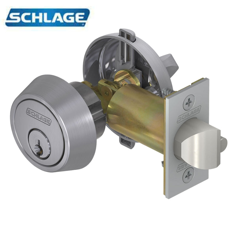 Schlage B250P6-626 single cylinder deadlatch with 6-pin conventional keyway