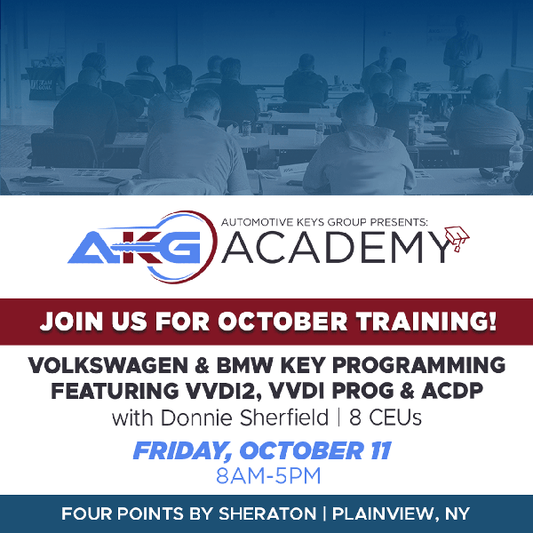 Hands-On In-Person Training - Volkswagen & BMW Key Programming Featuring VVDI2 VVDI Prog & ACDP - 8 CEU Credit Hours - October 11th 8AM – 5PM - Plainview, NY