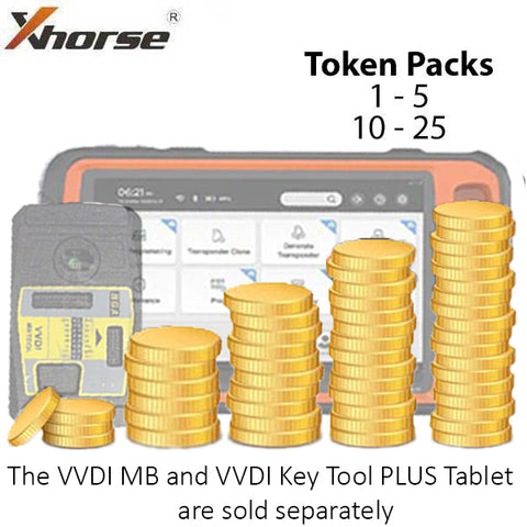 Xhorse - VVDI Token Packs for the VVDI MB & Key Tool PLUS Tablet (1/5/10/25) - ( machine sold separately )