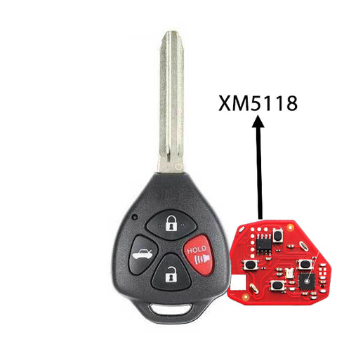 Xhorse - Toyota Style / 4-Button Universal Remote Head Key for VVDI Key Tools - XM5118 Chip - (Wireless)