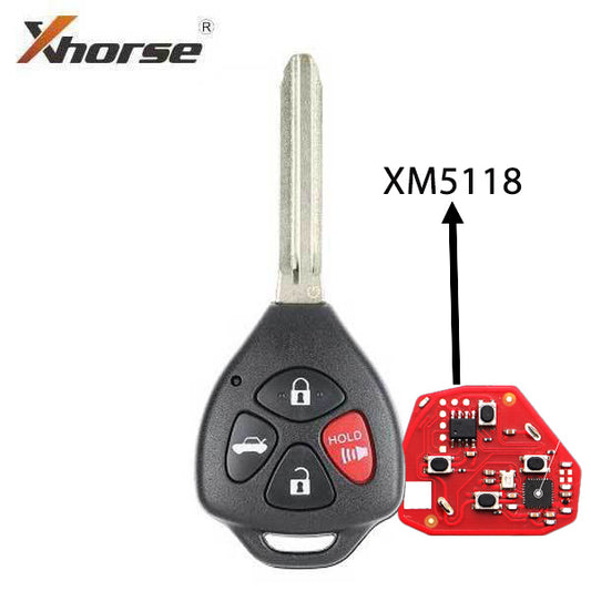 Xhorse - Toyota Style / 4-Button Universal Remote Head Key for VVDI Key Tools - XM5118 Chip - (Wireless)