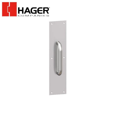 Hager - 34G - Pull Plate Square Corner 30S x 4 - 4" x 16" - Satin Stainless Steel