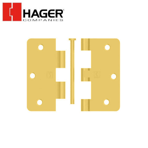 Hager - 7741 - 5-Knuckle - Round Corner 1/4" Radius - Plain Bearing - Optional Size - Optional Finish