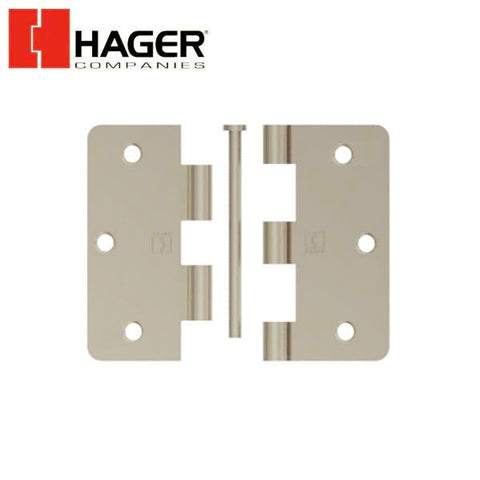 Hager - 7741 - 5-Knuckle - Round Corner 1/4" Radius - Plain Bearing - Optional Size - Optional Finish