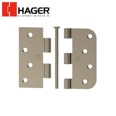 Hager - 8744 - 5-Knuckle - Square Corner by 5/8" Radius - Plain Bearing With Fasteners - Reversible - 4" x 4" - Optional Finish