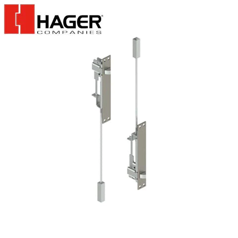 Hager - 292D - Automatic Flush Bolt Set for Metal Doors - Satin Stainless Steel