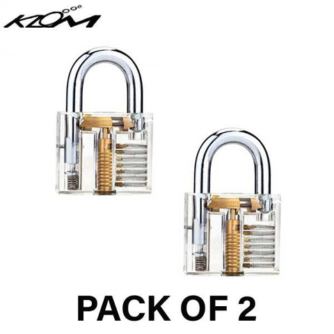 2x KLOM Transparent Visible Padlock Practice Lock (2 For 1) - UHS Hardware