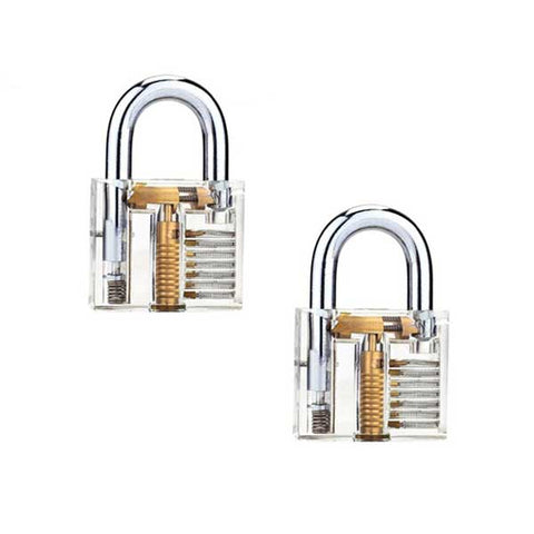 2x KLOM Transparent Visible Padlock Practice Lock (2 For 1) - UHS Hardware