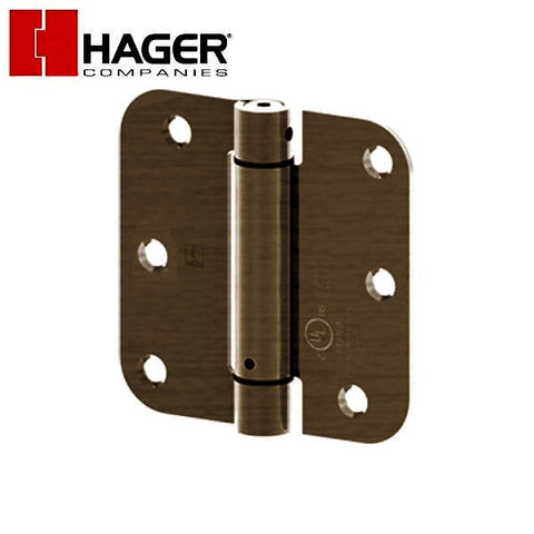 Hager - 1752 - Round Corners 5/8" Radius - Spring Hinge with Fasteners - Optional Size - Optional Finish