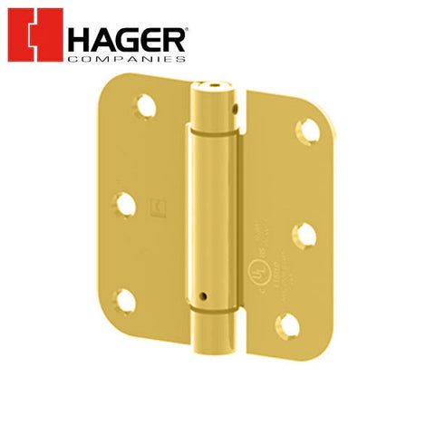 Hager - 1752 - Round Corners 5/8" Radius - Spring Hinge with Fasteners - Optional Size - Optional Finish