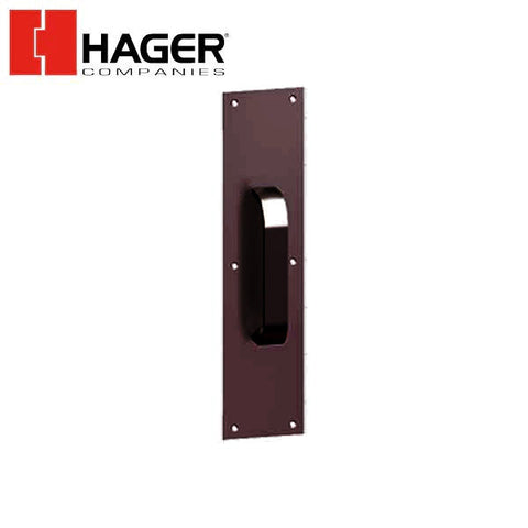 Hager - 31E - Pull Plate Square Corner 30S x 1 - 4" x 16" - Optional Finish