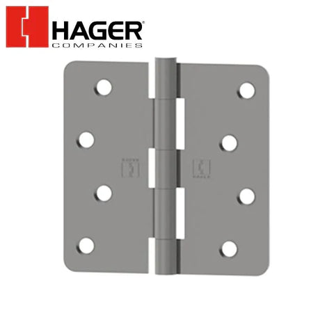 Hager - RC1741 - 5-Knuckle - Round Corner 1/4" Radius - Plain Bearing with Fasteners - 4" x 4" - Optional Finish - Optional Pin Function